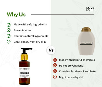 Love Earth Charcoal & Tea Tree Face Wash - Distacart