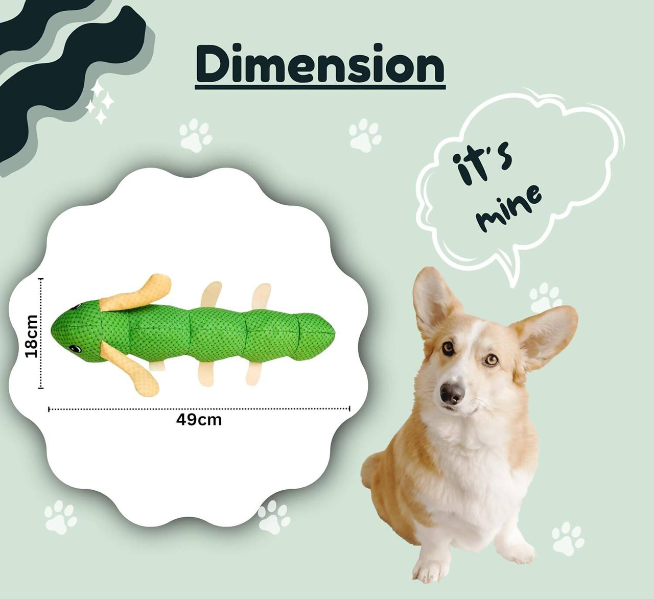 Foodie Puppies Caterpillar Crinkle Squeaky Plush Dog Toy - Distacart