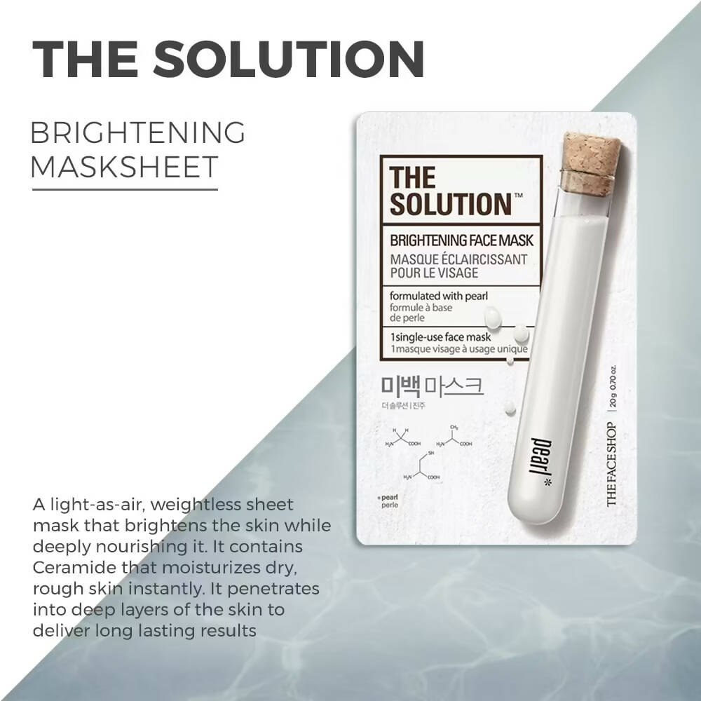 The Face Shop The Solution Brightening Pearl Face Mask - Distacart