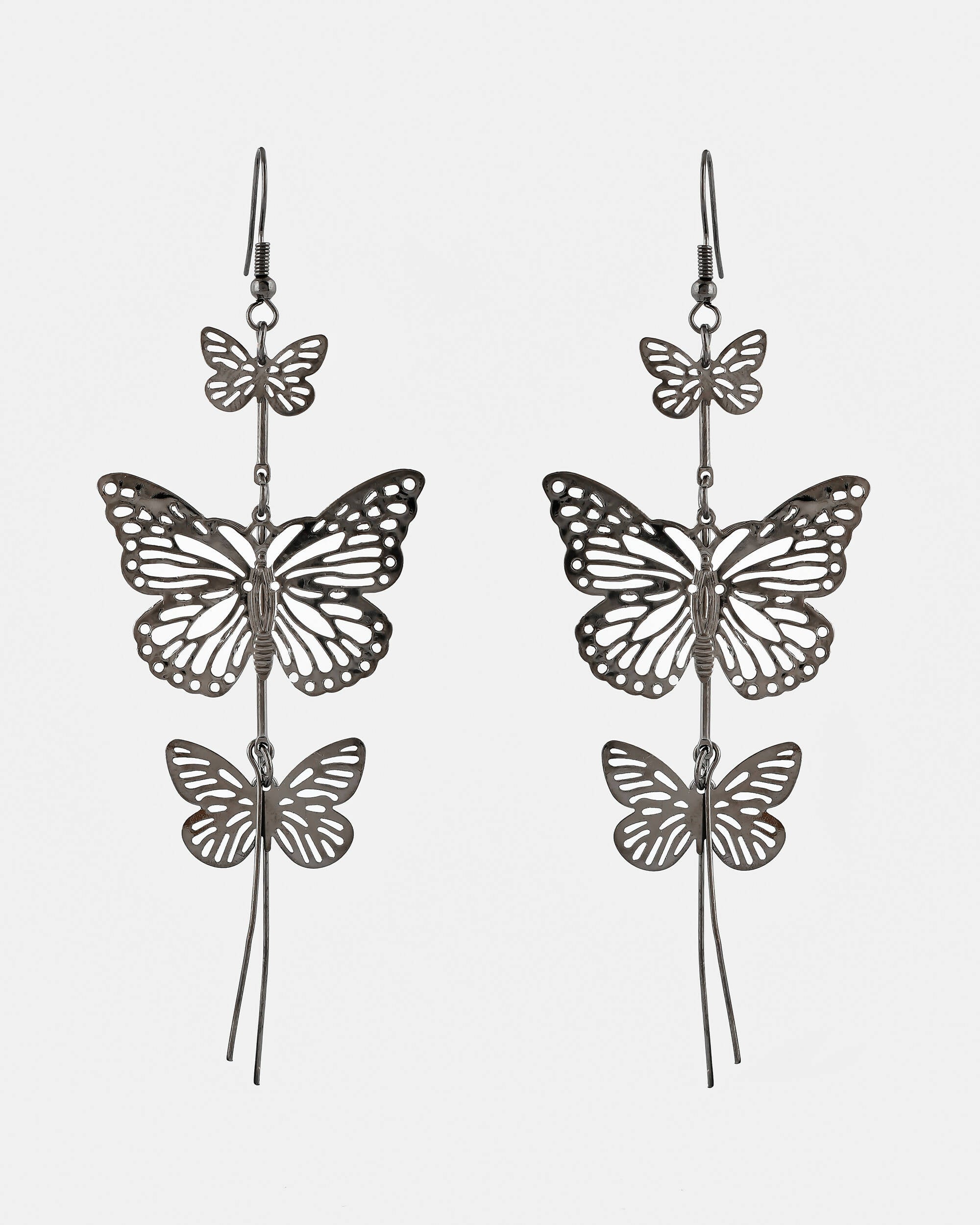 VOJ Women Rhodium-Plated Butterfly style Stainless Steel Drops & Danglers Earrings - Distacart