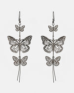 Thumbnail for VOJ Women Rhodium-Plated Butterfly style Stainless Steel Drops & Danglers Earrings - Distacart