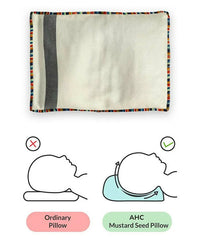 Thumbnail for AHC Mustard Seed Pillow - Baby Head Shape Support, with Bamboo Cover - Distacart