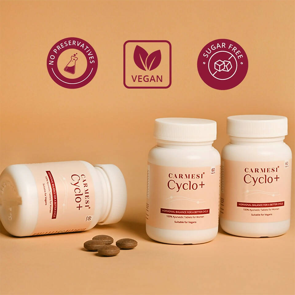 Carmesi Cyclo+ 100% Ayurvedic Tablets for Women - Distacart