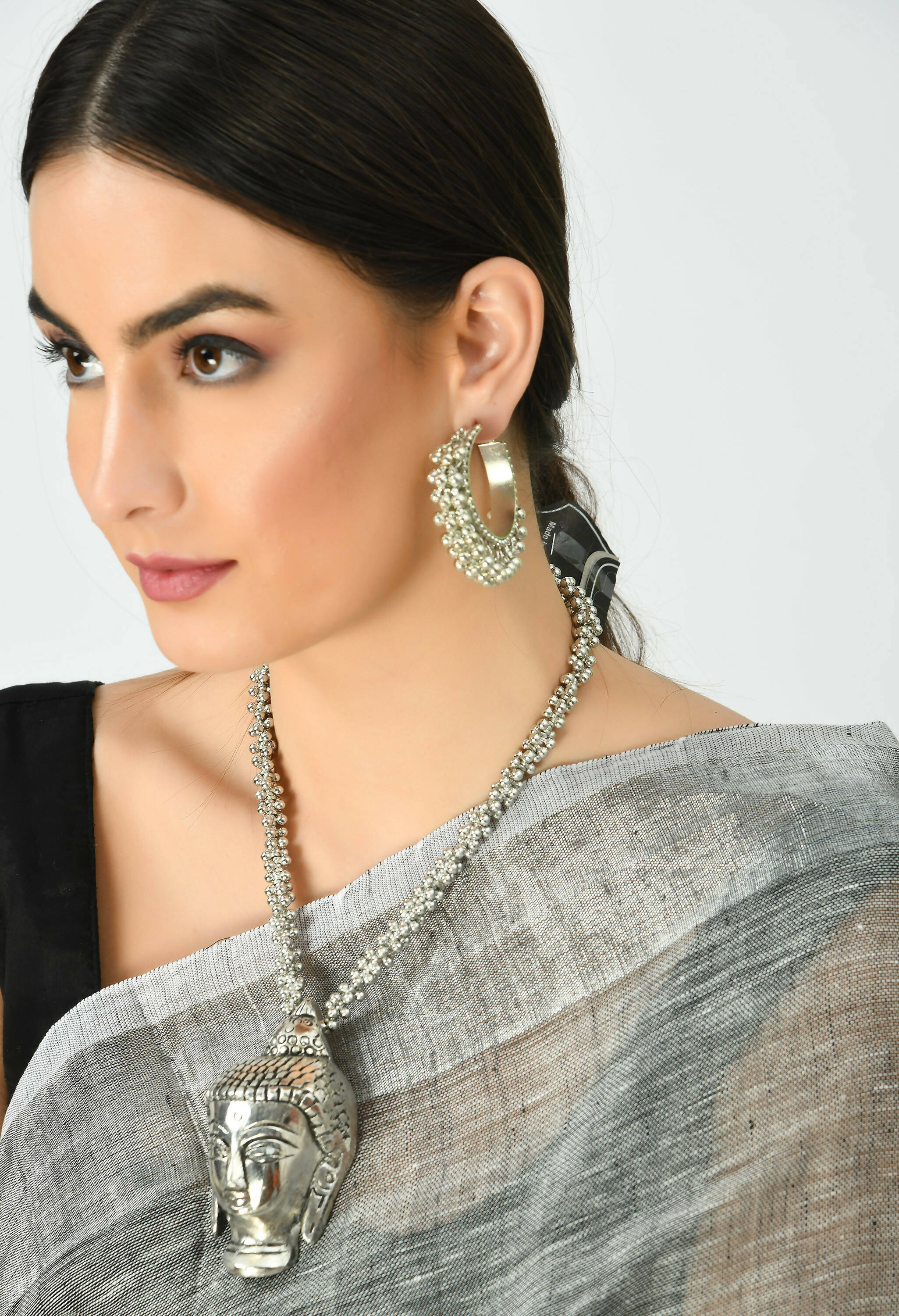 Mominos Fashion Johar Kamal Silver-Plated Brass Finish Budha Long Neckalce For Women - Distacart