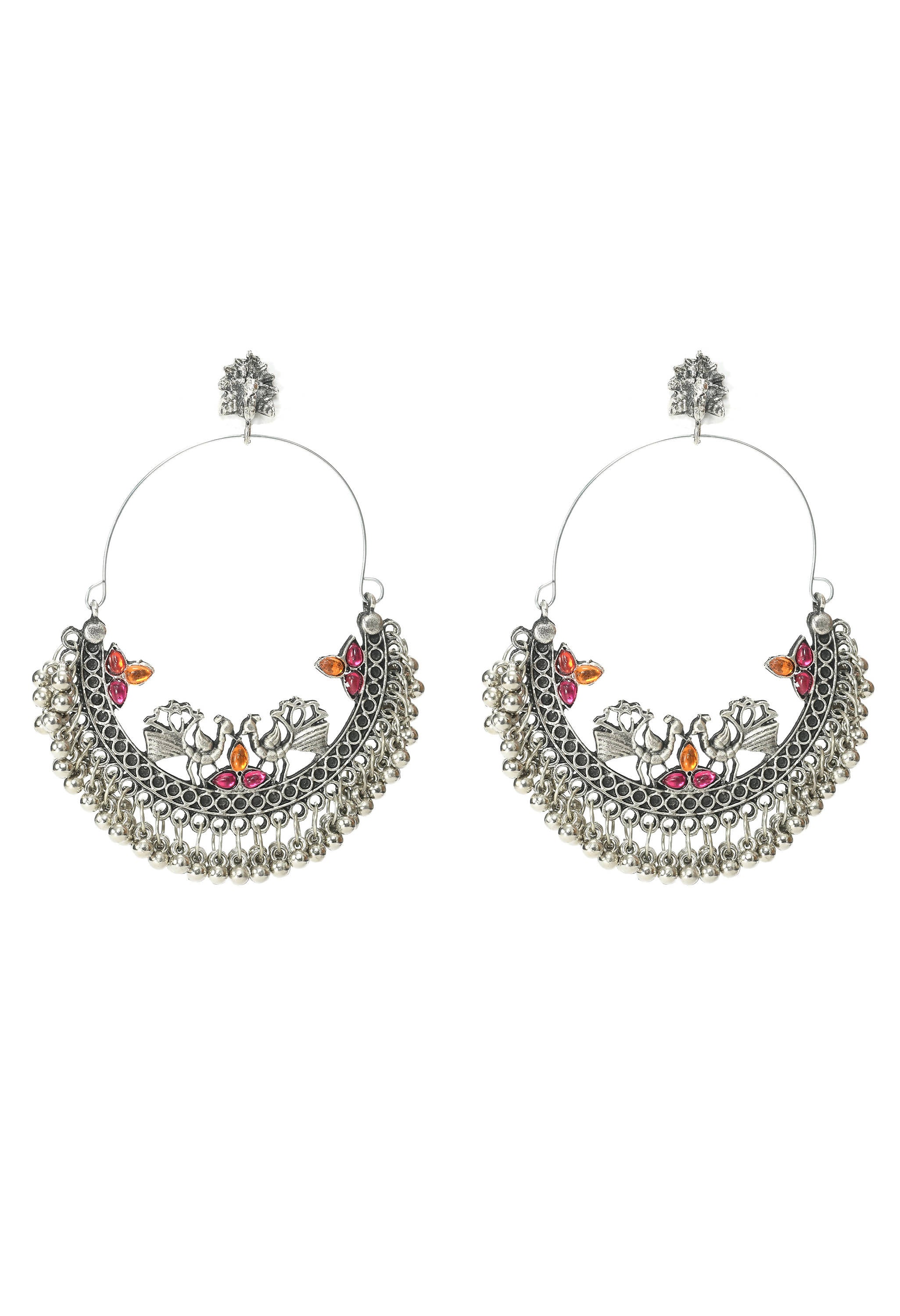 Mominos Fashion Johar Kamal Peacock Design Chandbali Earrings - Distacart