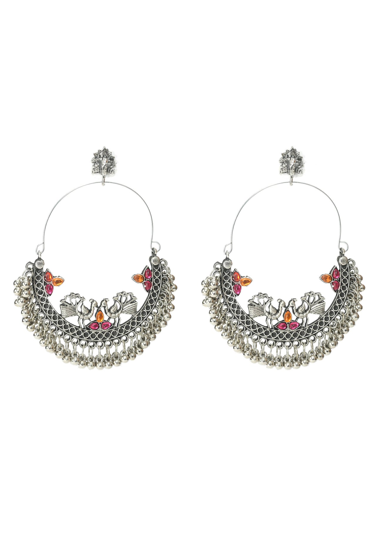 Mominos Fashion Johar Kamal Peacock Design Chandbali Earrings - Distacart