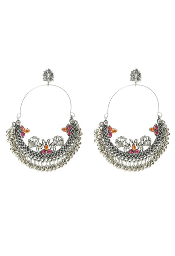 Mominos Fashion Johar Kamal Peacock Design Chandbali Earrings - Distacart