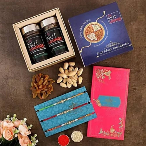 Set of 3 Pearl Rakhi & Dry Fruits Jars