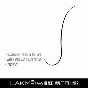 Lakme 9To5 Impact Eye Liner - Black - Distacart
