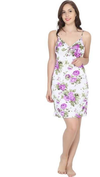 Ruhani HLSC Floral Printed Straight Short Nighty Fits Bust (Ruhani_NT_08_FS)