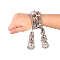 Thumbnail for Tehzeeb Creations Silver Colour Bracelet With Jhumki Style