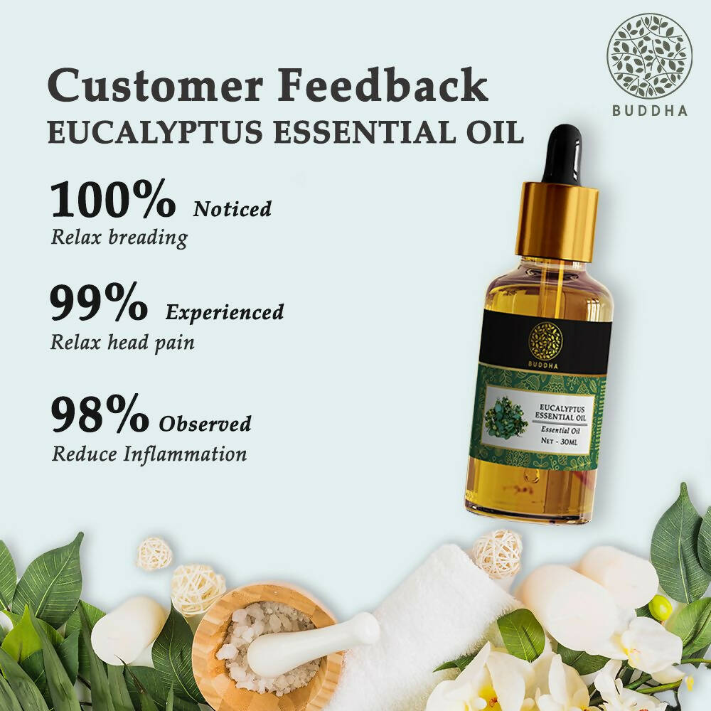 Buddha Natural Eucalyptus Pure Essential Oil-For Aromatherapy,Relaxation,Skin Therapy,Hair Care - Distacart