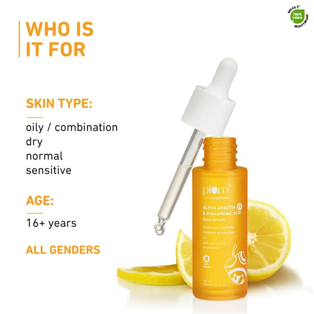 Plum 2% Alpha Arbutin & Hyaluronic Acid Face Serum - Distacart