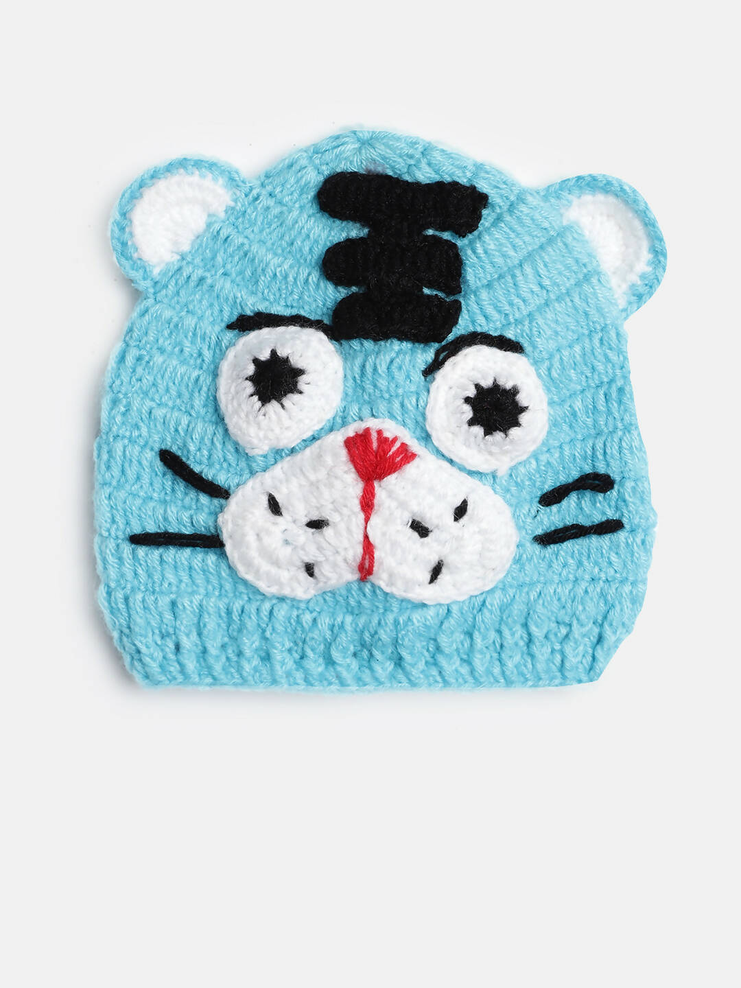 Chutput Kids Woollen Hand Knitted Leo Detail Cap - Blue - Distacart