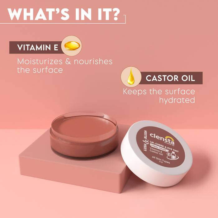 Clensta Lush & Blush Lip, Cheek & Eye Tint 06 Coral Crush - Distacart