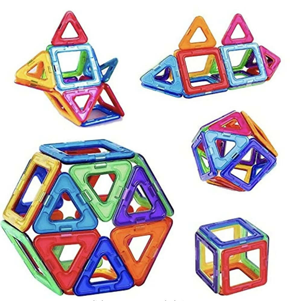 Kipa MagPlay Magnetic Blocks 12 pcs DIY Kids Toy Set Building Educational Toys with Smart Outdoor BagPack for Kids Children Magnetic Blocks for Kids - Distacart