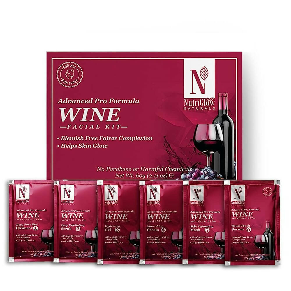 NutriGlow NATURAL'S Advanced Pro Formula Wine Facial Cleanup Kit - Distacart