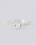 Thumbnail for VOJ white CZ-detail Stainless Steel Cubic Zirconia Silver Plated Adjustable Finger Ring - Distacart