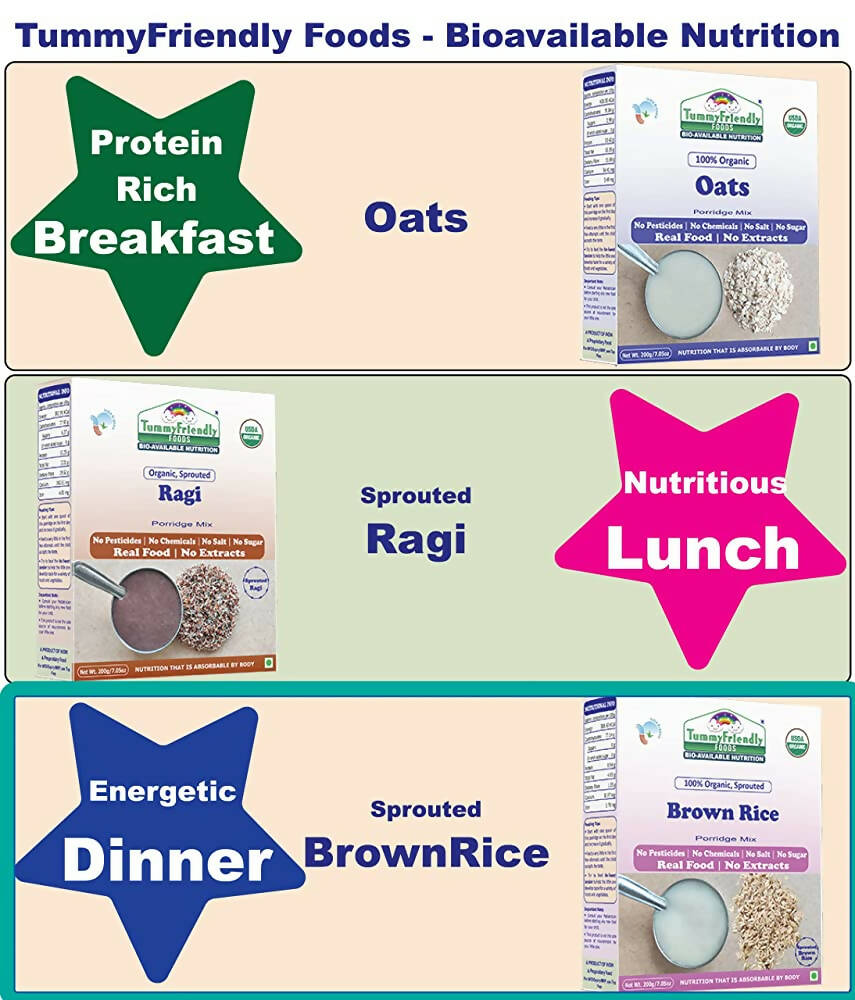 TummyFriendly Foods Organic Sprouted Brown Rice Porridge Mix Organic Baby Food for 6 Months Old - Distacart