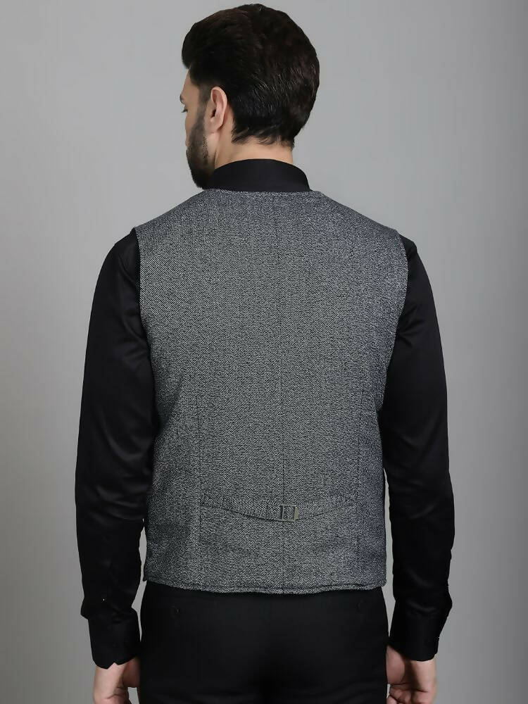 Even Apparels Solid Waistcoat - Grey - Distacart