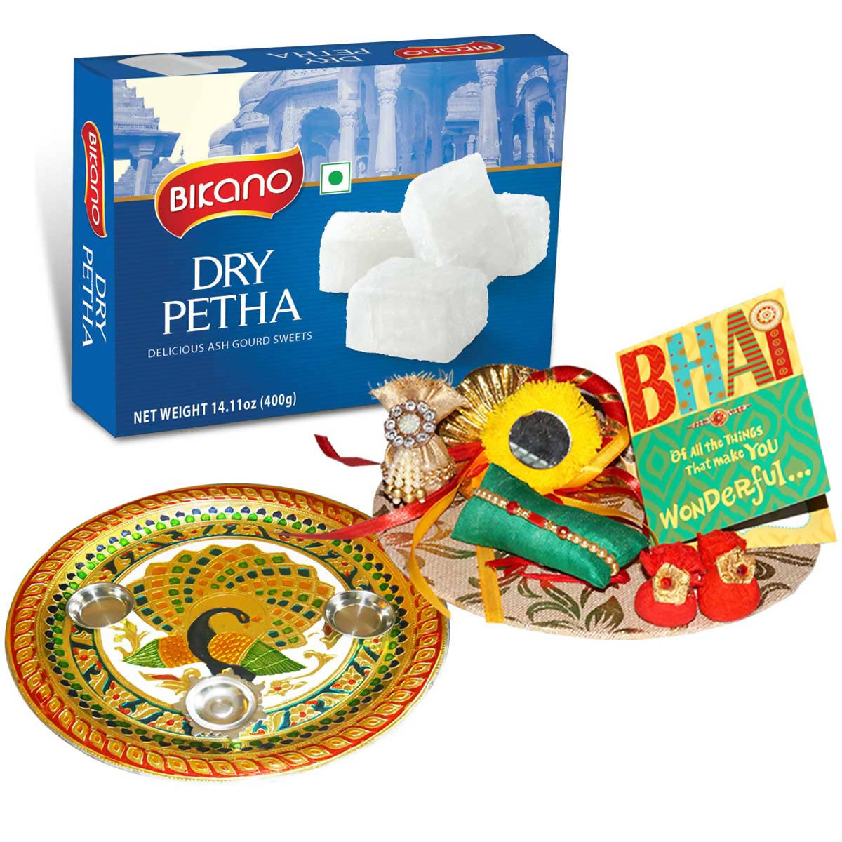 Bikano Dry Petha Rakhi Puja Thali Gifts - Distacart