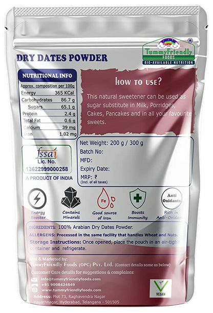TummyFriendly Foods Dry Dates Powder from Premium Arabian Dates Kharek Powder Cereal - Distacart