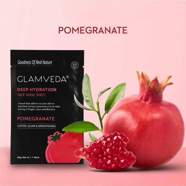 Glamveda Pomegranate Sheet Mask- Brightening & Radiance