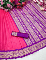 Thumbnail for DEIANA'S Beautiful Golden Jari with New Design Soft Lichi Silk Saree - Pink - Distacart