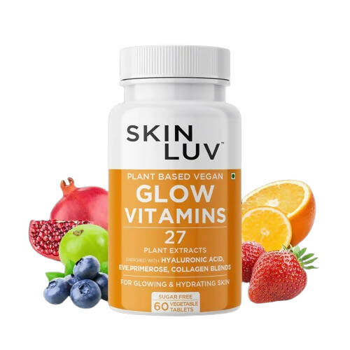 SkinLuv Plant Based Vegan Glow Vitamins Sugar Free Veg Tablets - Distacart