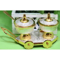 Thumbnail for Chahat Premium Living Brass Silver Gold Trolley Set