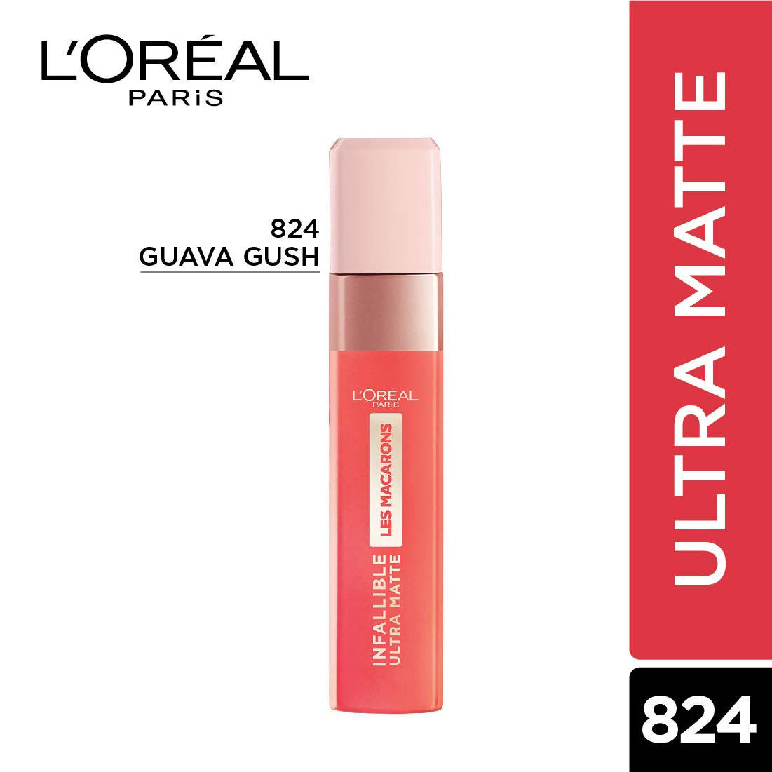 L'Oréal Paris Infallible Ultra Matte Liquid Lipstick Les Macarons - 824 Guava Gush - Distacart