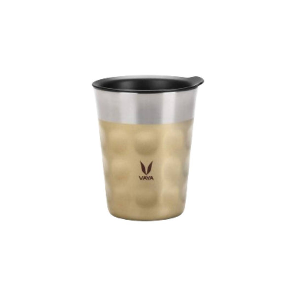 Vaya Popcup Insulated Coffee Mug Tumbler With Lid - 250 ml (Gold) - Distacart