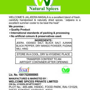 Welcome’s Natural Spices Jaljeera Masala Powder - Distacart