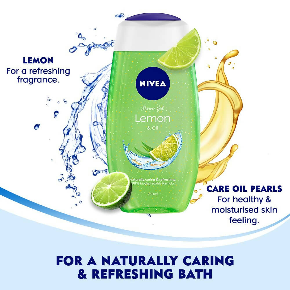 Nivea Body Wash Lemon & Oil Shower Gel - Pampering Care & Refreshing Scent - Distacart