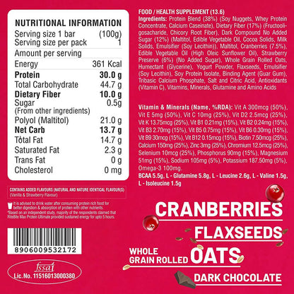 RiteBite Max Protein Ultimate Choco Berry Bar - Distacart