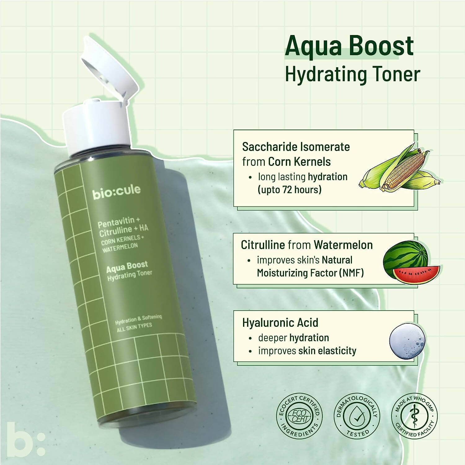 Biocule Aqua Boost Hydrating Face Toner - Distacart