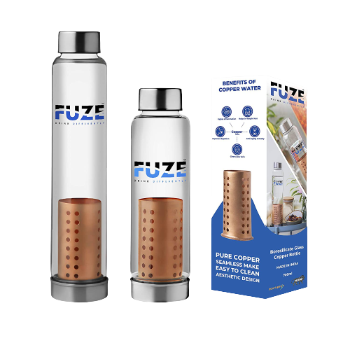Fuze Glass Bottle With Pure Copper Filter