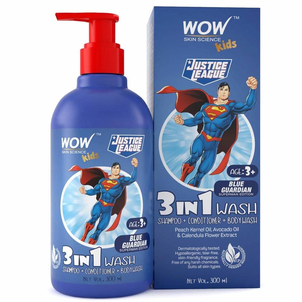 Wow Skin Science Kids 3 in 1 Wash - Blue Guardian Superman Edition - Distacart