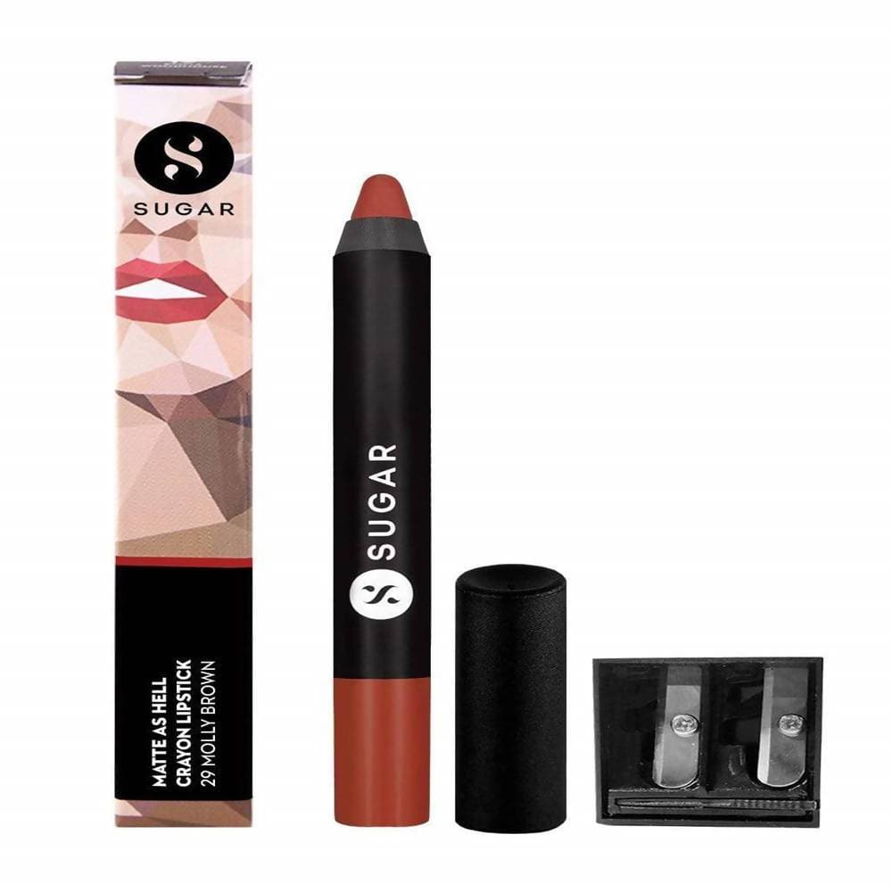 Sugar Matte As Hell Crayon Lipstick - Molly Brown (Peachy brown/Orange Toned Brown) - Distacart