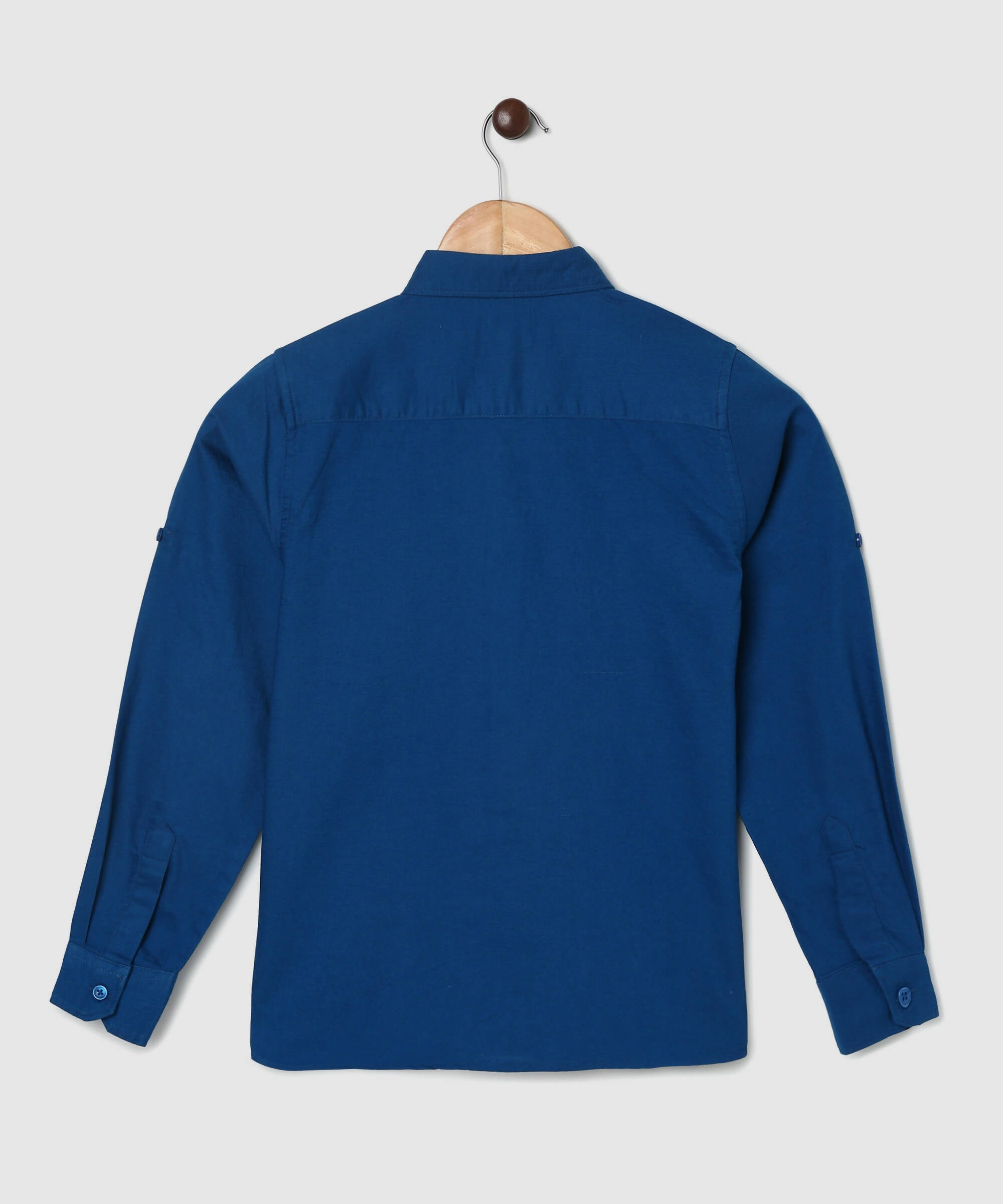 Manet Boys Full Sleeves Solid Shirt - Dark Blue - Distacart