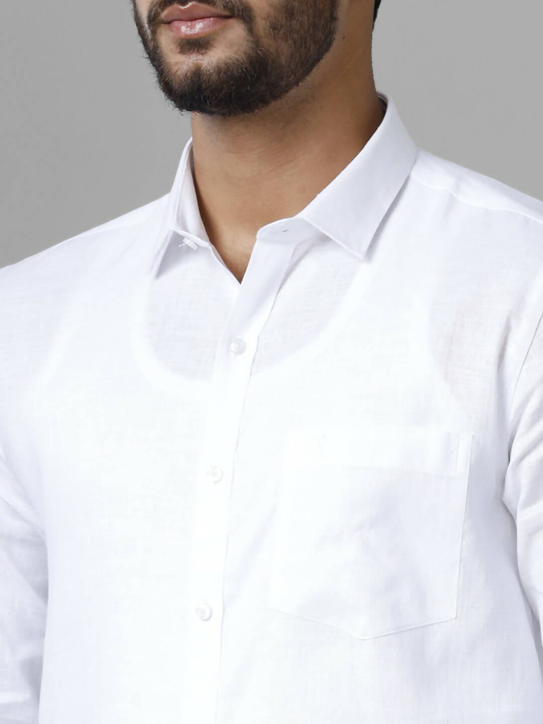 Ramraj Cotton Cotton Linen Full Sleeve White Shirt - Distacart
