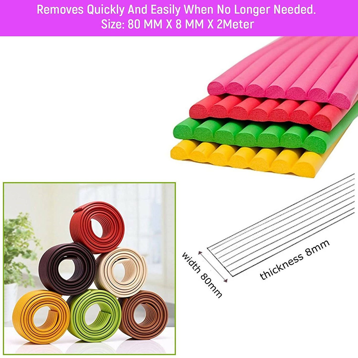 Safe-O-Kid Multi Functional 2 Meter Edge Guard, Black For Kids Protection - Distacart