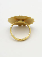 Thumbnail for NVR Women Gold-Plated Circular Adjustable Finger Ring - Distacart