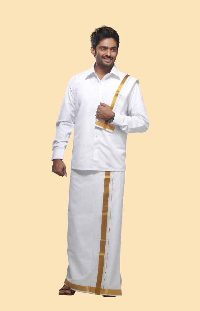 Rajavivaha Cotton White Color Dhoti