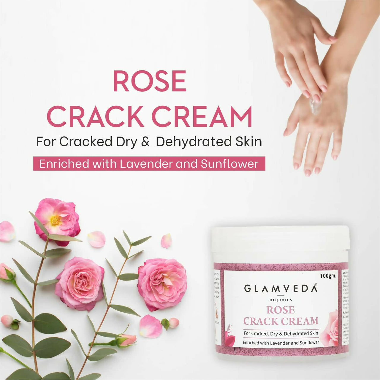 Glamveda Rose Hand & Foot Crack Cream - Distacart