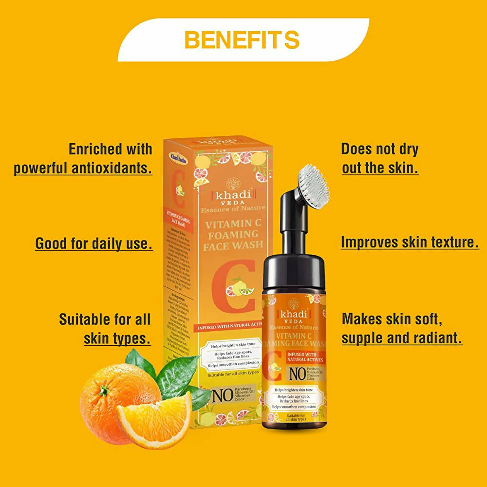 Khadi Veda Vitamin C Foaming Face Wash - Distacart