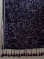 Thumbnail for Suta Purple Floral Pure Cotton Saree - Distacart