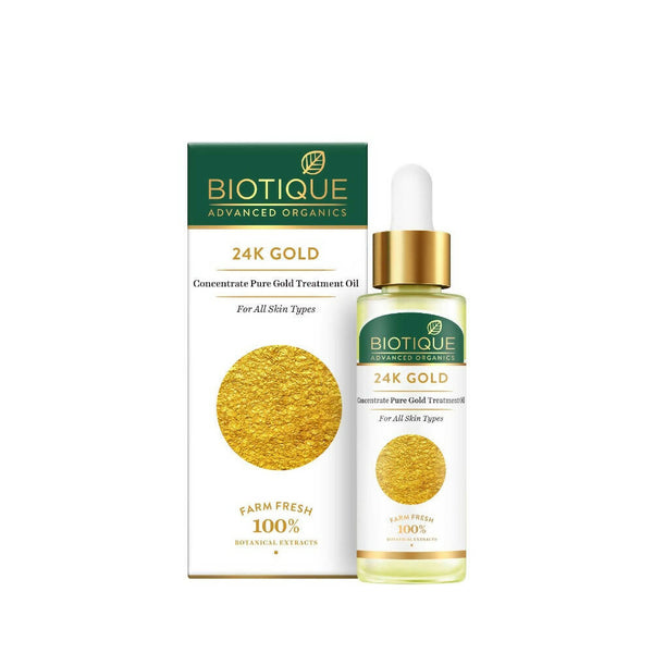 Biotique Advanced Organics 24K Gold Concentrate Pure Gold Treatment Oil - Distacart