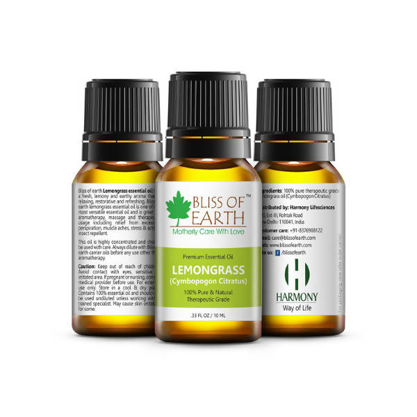 Bliss of Earth Premium Essential Oil Lemongrass - Distacart