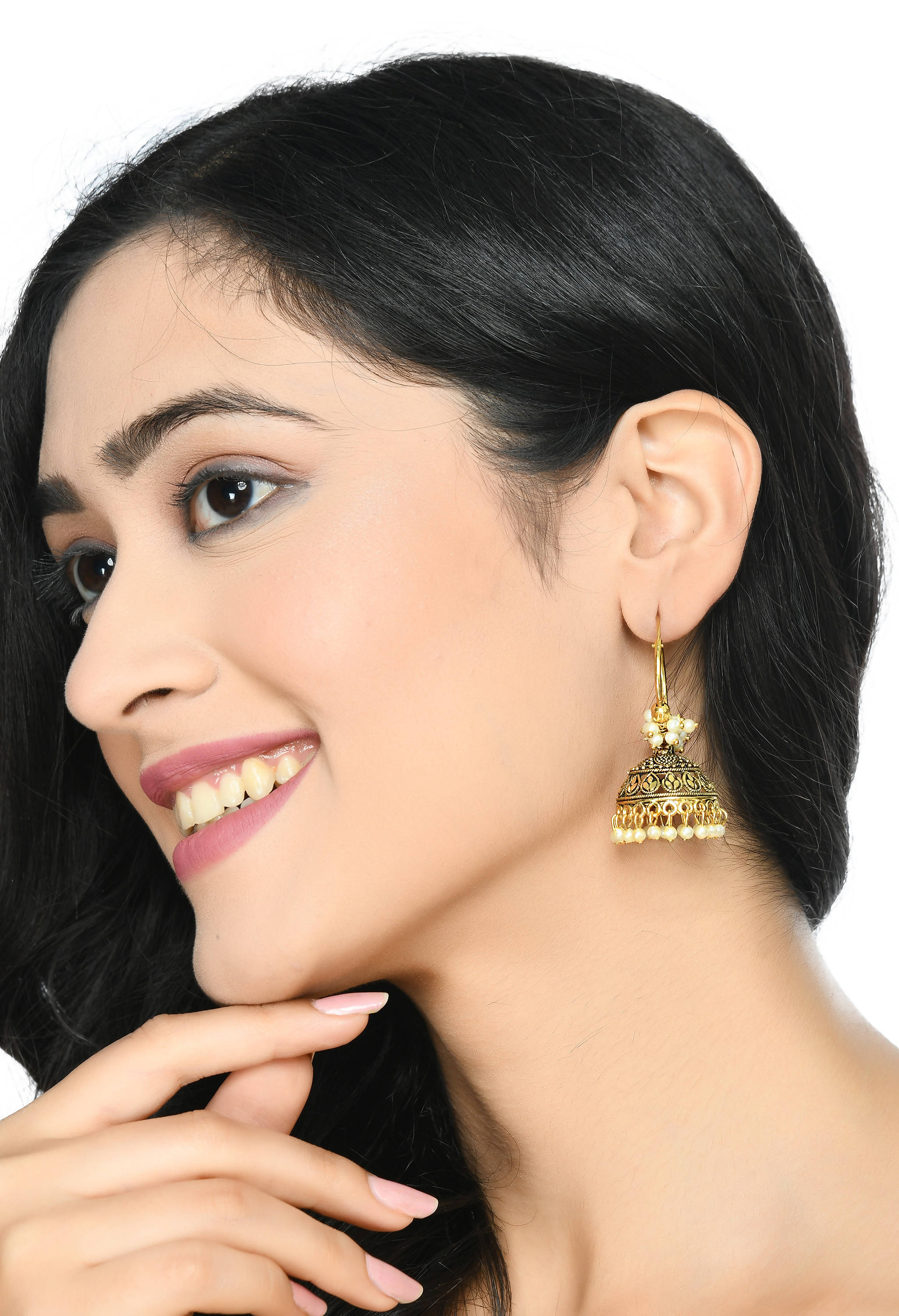 Mominos Fashion Johar Kamal Designer Golden Color Jhumkas - Distacart